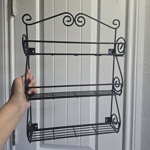 Spectrum Diversified Scroll Spice Wall Mount Cabinet Spice Organizer Rack, Black